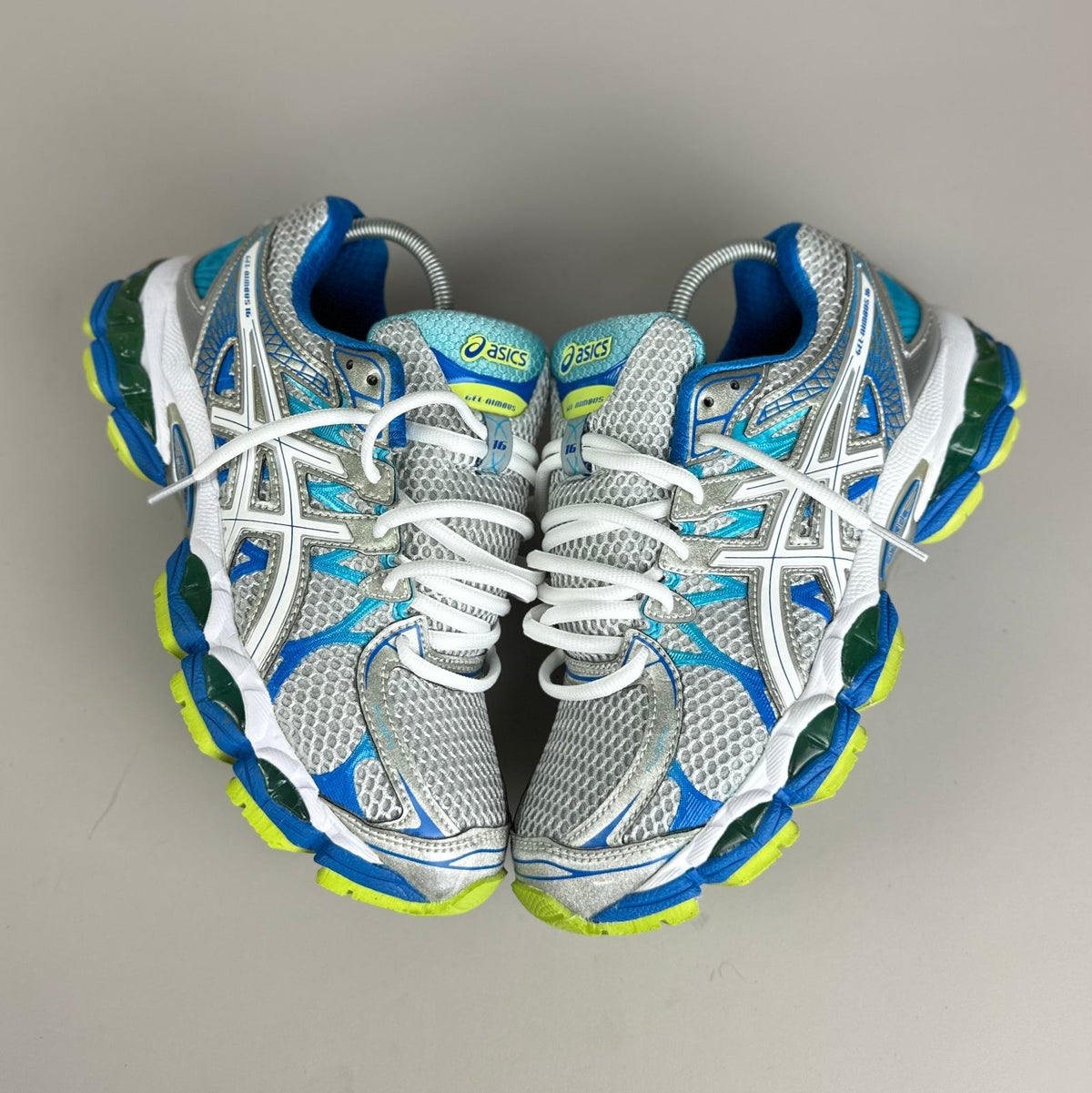 ASICS Gel Nimbus 16 - Blanc / Bleu / Jaune Fluo - Sneykers