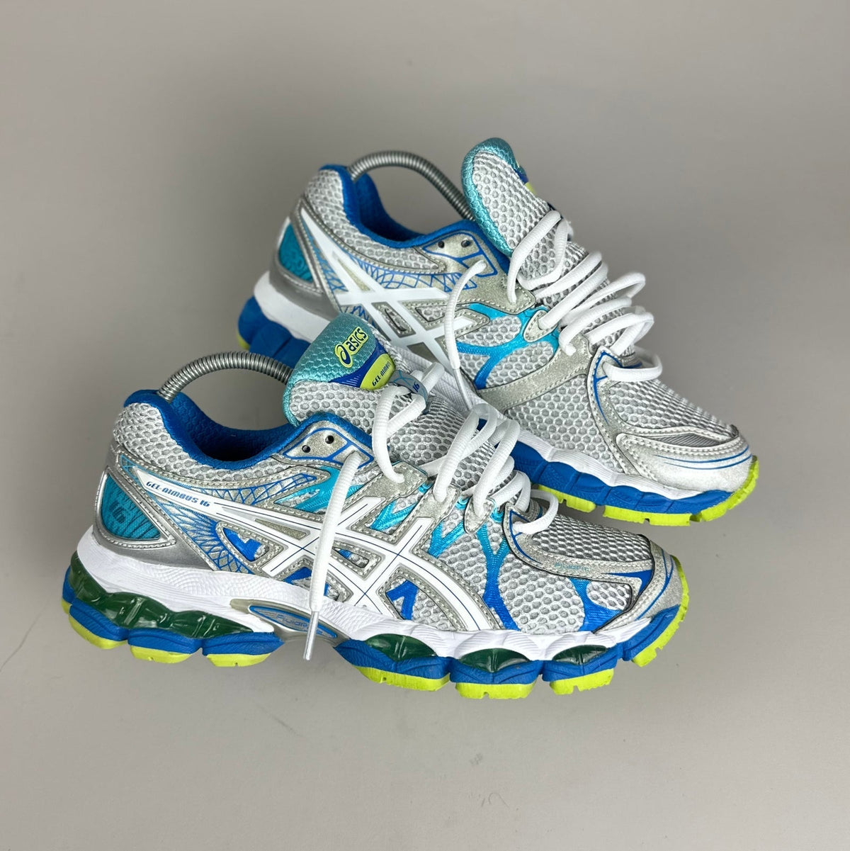 ASICS Gel Nimbus 16 - Blanc / Bleu / Jaune Fluo - Sneykers