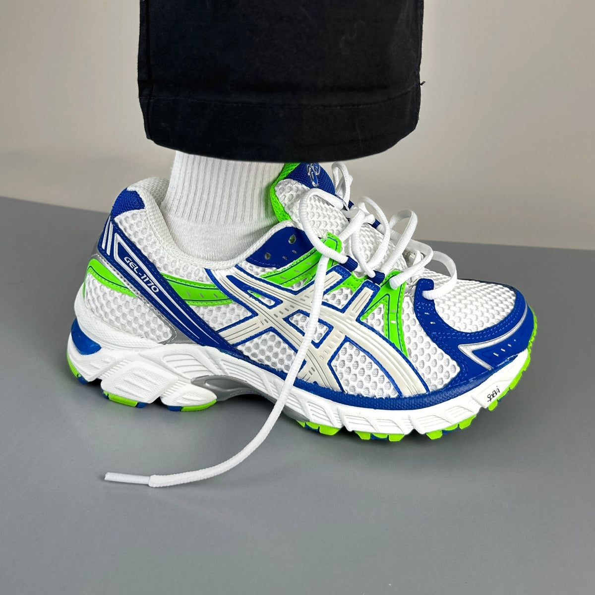 ASICS Gel Nimbus 16 - Blanc / Bleu Roi / Vert Fluo - Sneykers