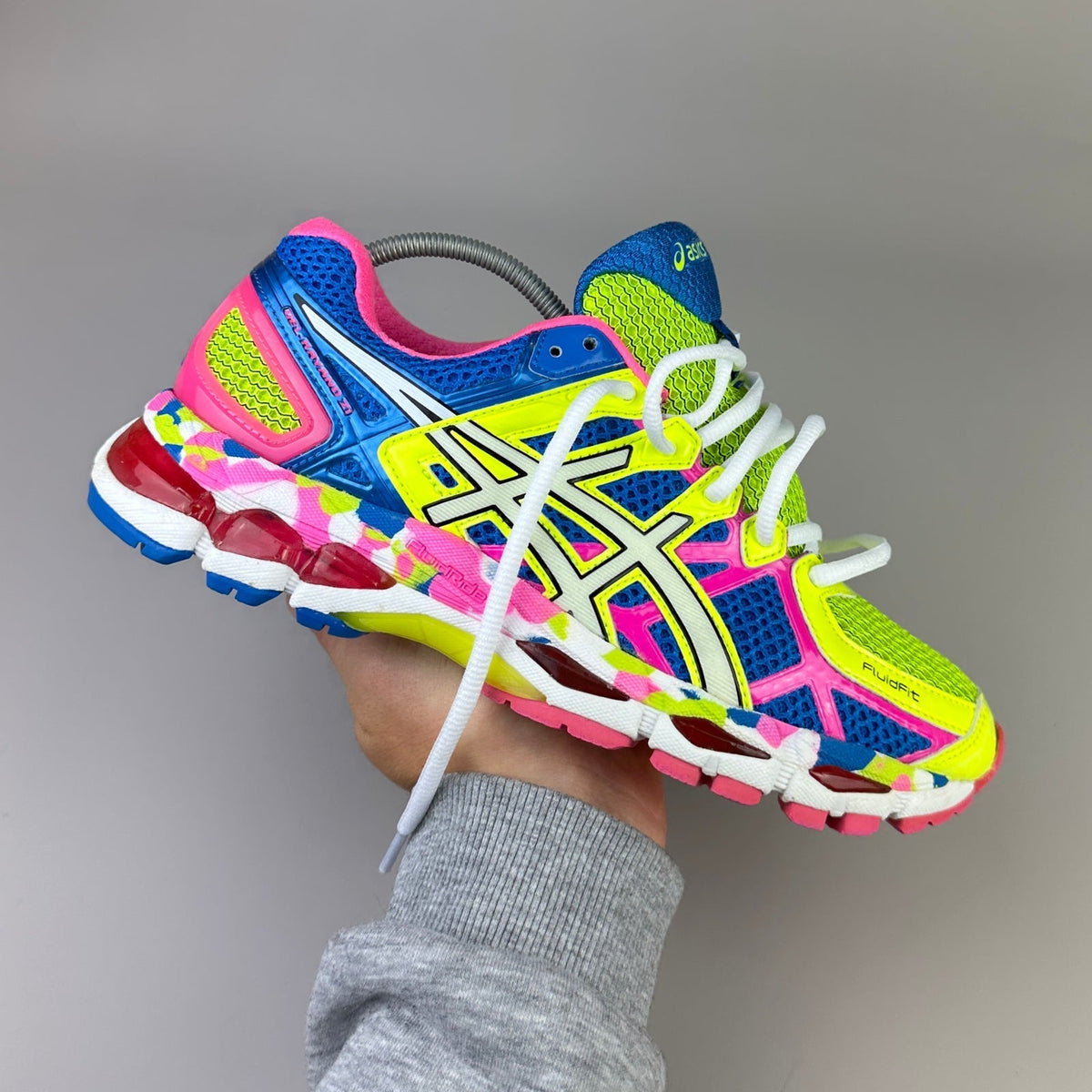 ASICS Gel Nimbus 16 - Bleu Roi / Jaune Fluo / Rose - Sneykers