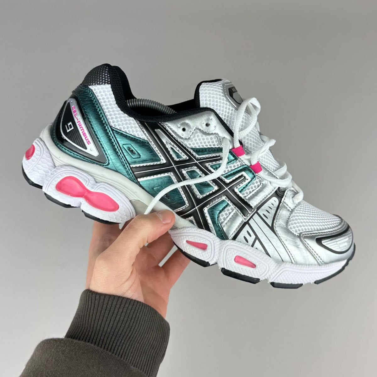 ASICS Gel Nimbus 16 - Blanc / Turquoise / Rose Fluo - Sneykers