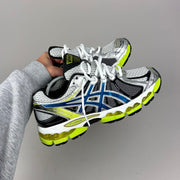 ASICS Gel Nimbus 16 - Blanc / Bleu Roi / Jaune Fluo - Sneykers